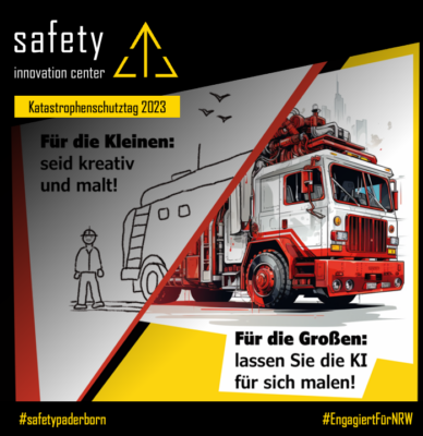 „Feuerwehr der Zukunft“: safety innovation center beim Katastrophenschutztag NRW am Samstag , 26. August 2023 in Paderborn