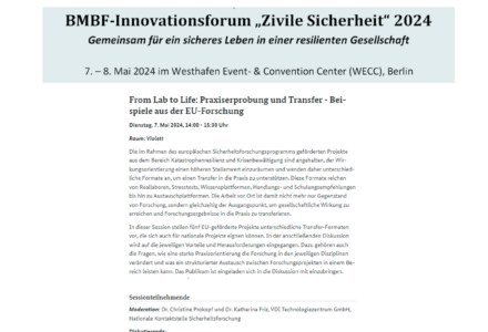 BMBF Innovation Forum ‘Civil Security’ 2024